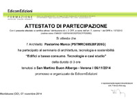 Edifici a Basso Consumo, Tecnologie e Casi Studio, Verona 6 Novembre 2014