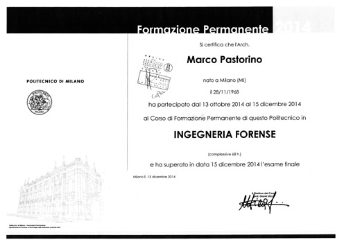 Ingegneria Forense CTU e CTP Politecnico di Milano 2014